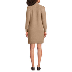 Women's Boucle Long Sleeve Raglan Mock Neck Sweater Dress