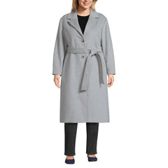 Women's Plus Size Wool Wrap Long Coat