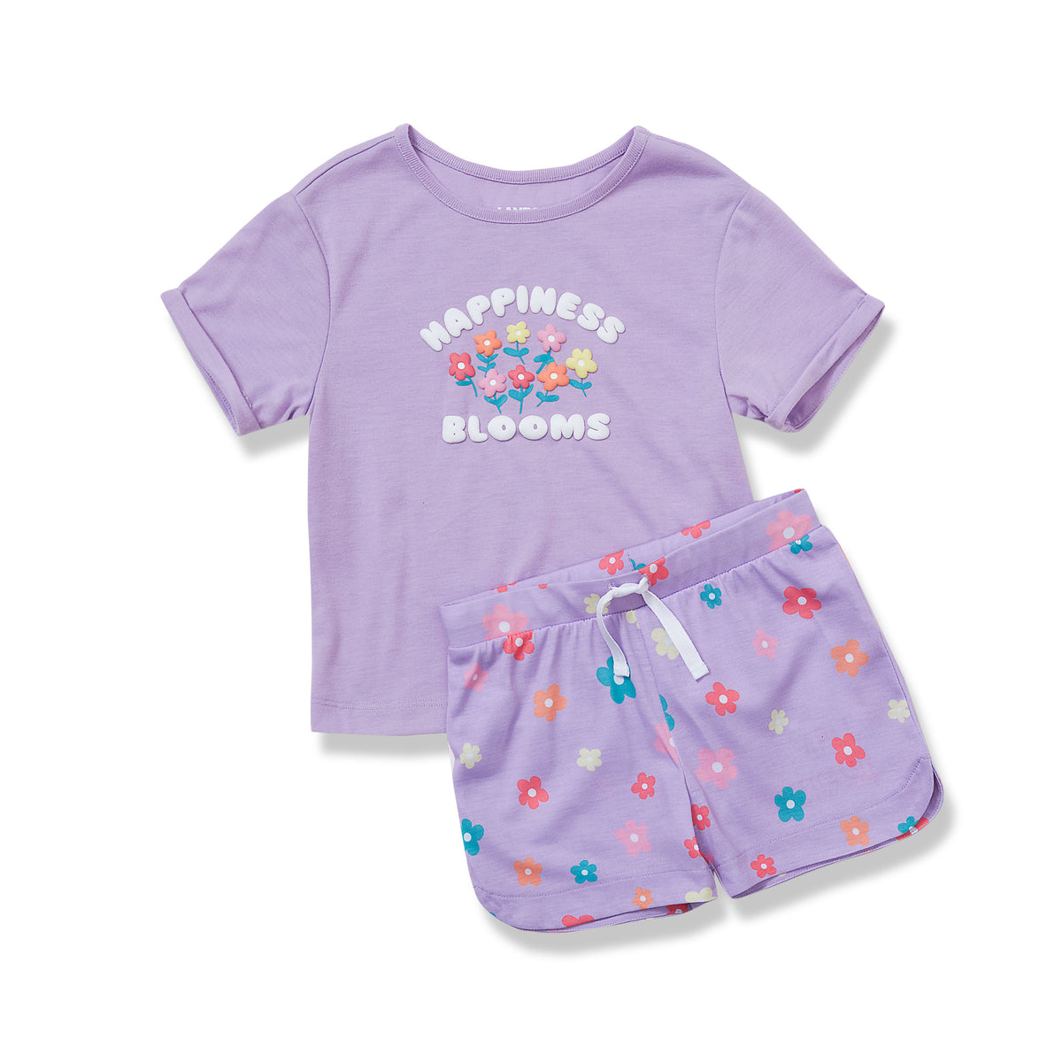 Girls Short Sleeve Tee and Shorts Pajama Set