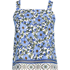 Women's Plus Size Poplin Square Neck Sleeveless Shell