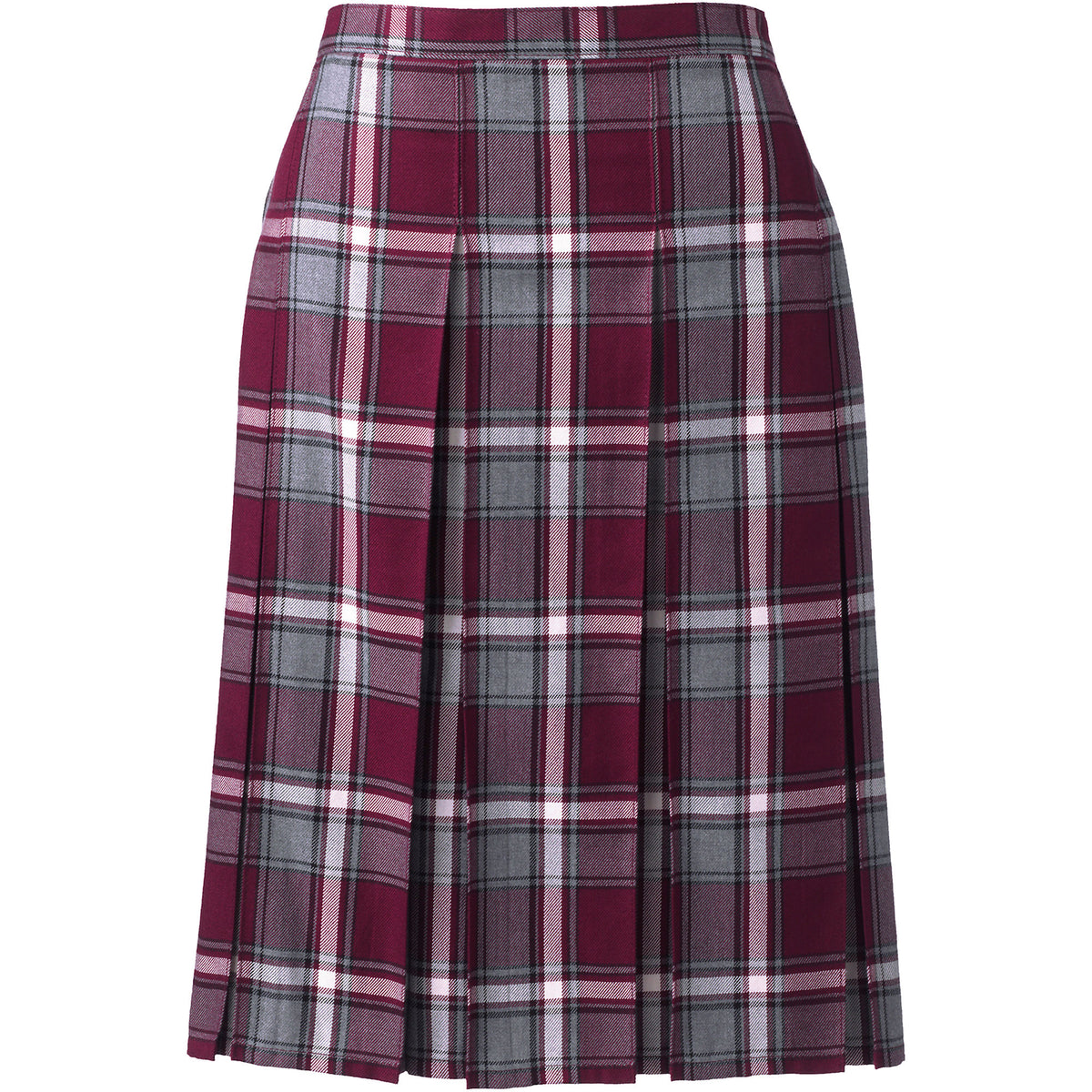 School Uniform Women's Plaid Box Pleat Skirt Top of the Knee