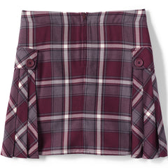 Girls Side Pleat Plaid Skort Above the Knee