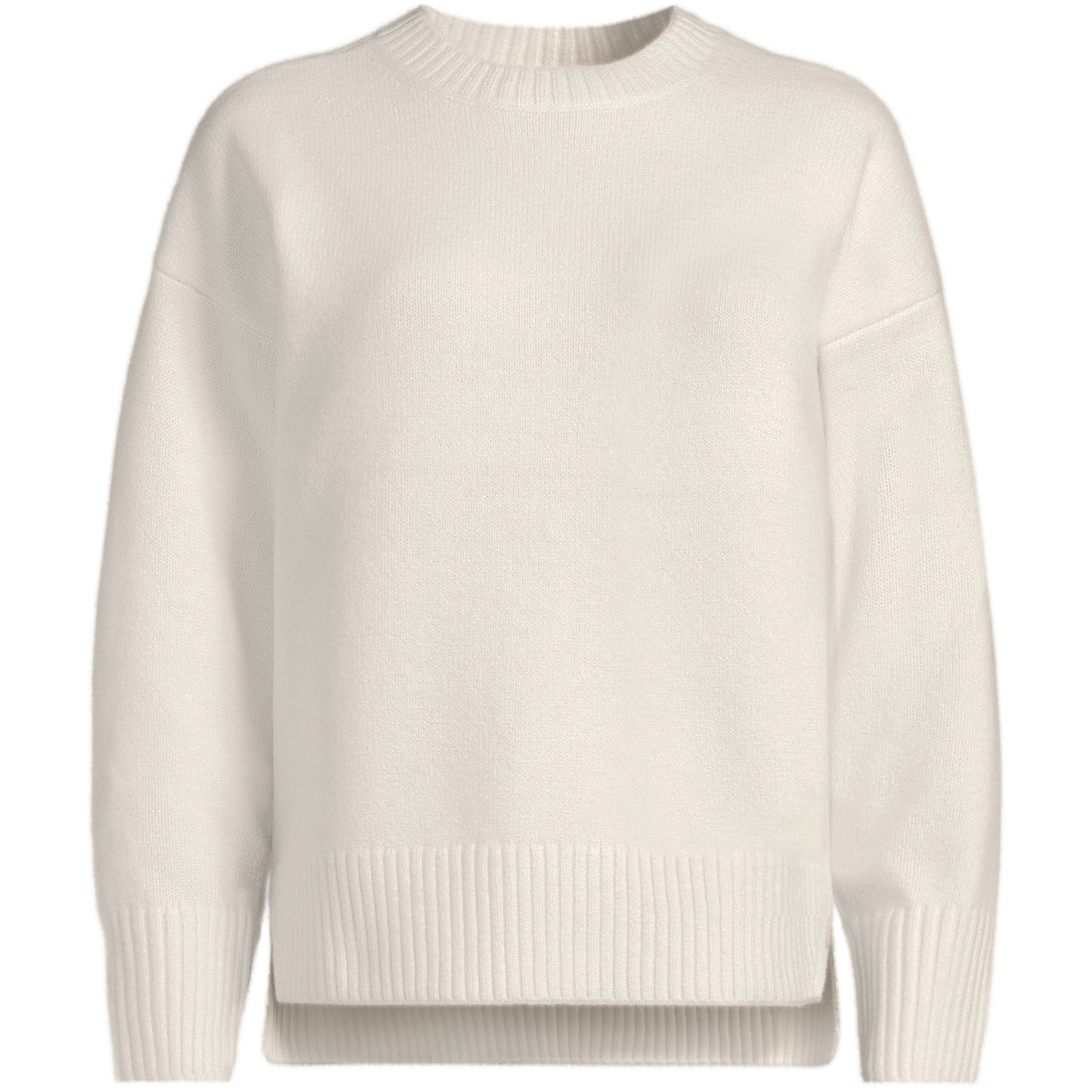 Women's Plus Size Ultrasoft Crew Neck Hi Low Hem Tunic Sweater