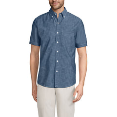 Men's Tall Short Sleeve Easy Fit Chambray Shirt