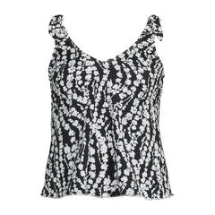 Women's Plus Size DDD-Cup Tie Shoulder Flutter Tankini Top