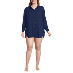 Women's Plus Size New Button-Up Shirt Cover-Up Dress