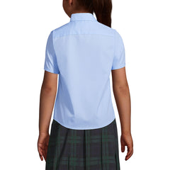 School Uniform Girls Short Sleeve Peter Pan Collar Broadcloth Shirt