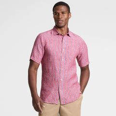 Men's Traditional Fit Short Sleeve Linen Shirt