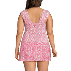 Women's Plus Size Square Neck Underwire Tankini Top