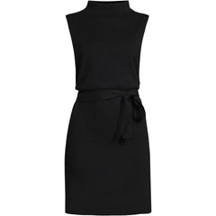 Women's Plus Size Cotton Blend Short Sleeve Mock Neck Sweater Dress