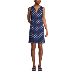 Women's Long Cotton Jersey Sleeveless Swim Cover-up Dress Print