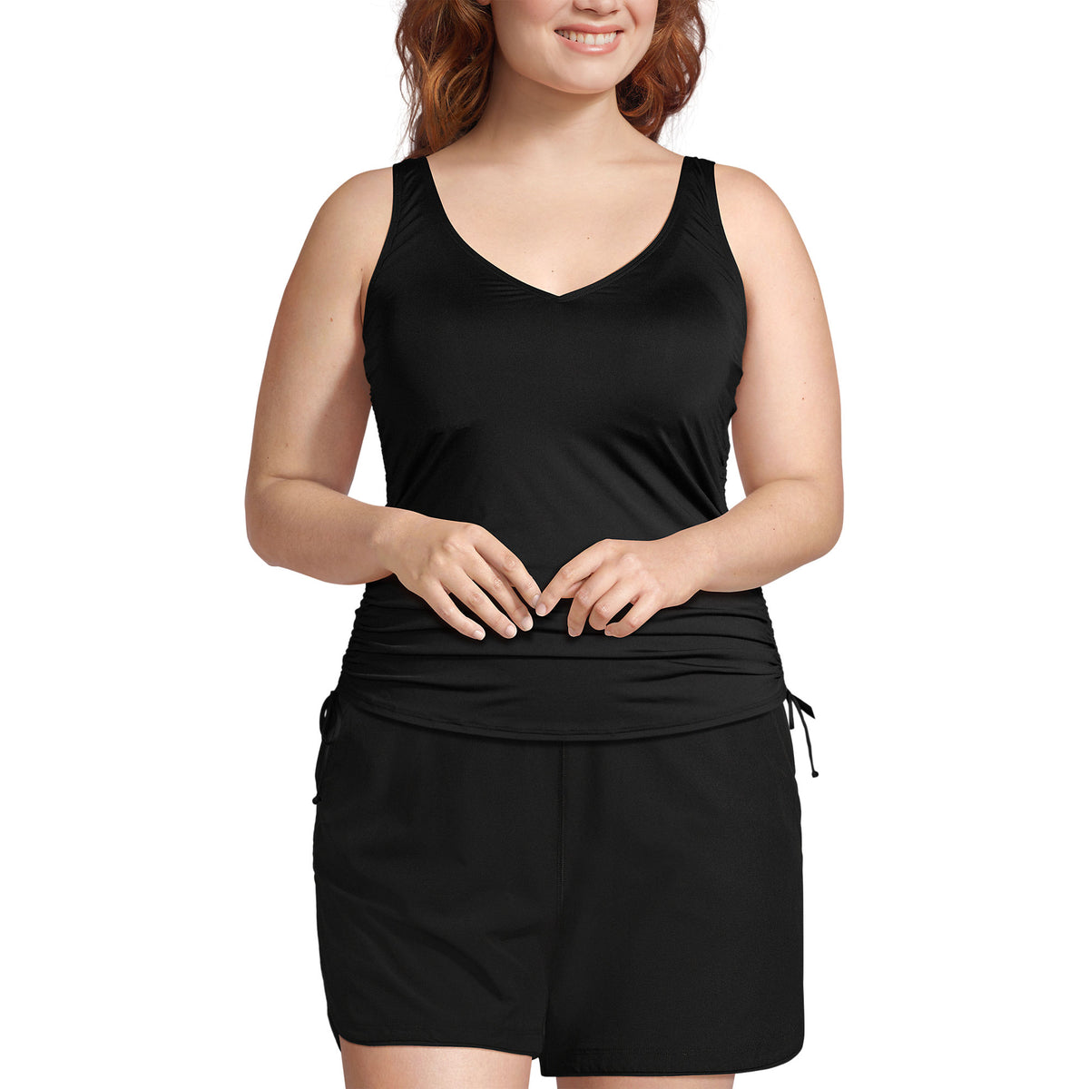 Women's Plus Size Chlorine Resistant Underwire Tankini Swimsuit Top