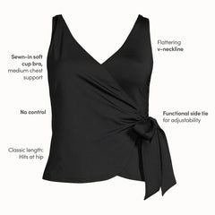 Women's D-Cup Side Tie Tankini Top
