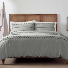 Blue Loom Hazel Textured Cotton Duvet Cover Set