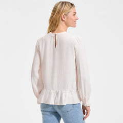 Women's Crepe Pintuck Peplum Top