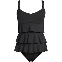 Women's Plus Size Ruffle Fauxkini One Piece Swimsuit