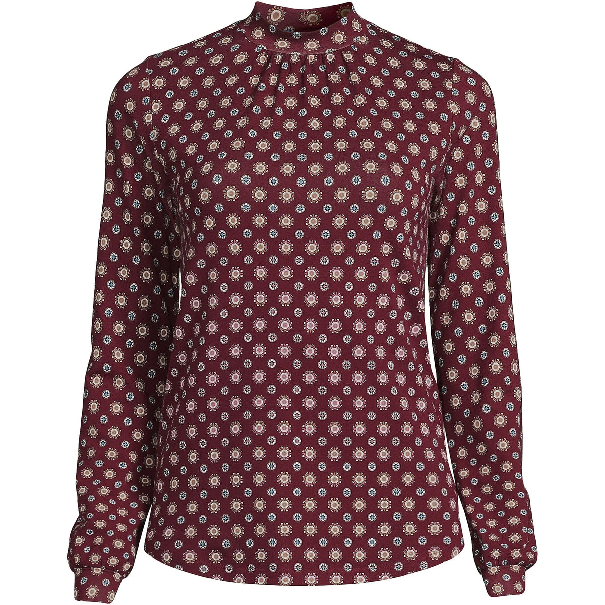 Women's Jersey Long Sleeve Gathered Mock
