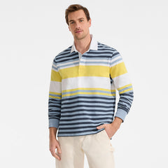 Men's Long Sleeve Stripe Rugby Shirt