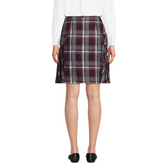 Women's Above the Knee Plaid Side Pleat Skort