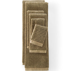 Quick-Dry Cotton Textured Gingham 2-Piece Washcloth Set