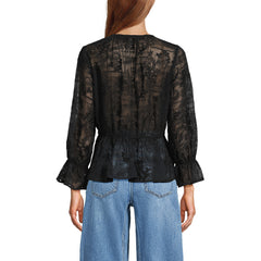Women's Feminine Ruffle Chiffon V Neck Blouse