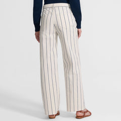 Women's High Rise 5 Pocket Wide Leg Chino Oxford Stripe Pants