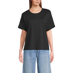 Women's Petite Oversized Supima Short Sleeve Crew Neck T-Shirt
