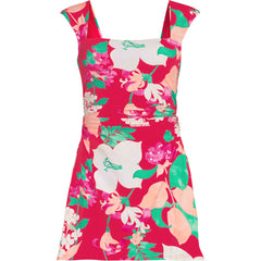 Women's Smoothing Square Neck Ruched Swim Dress Swimsuit