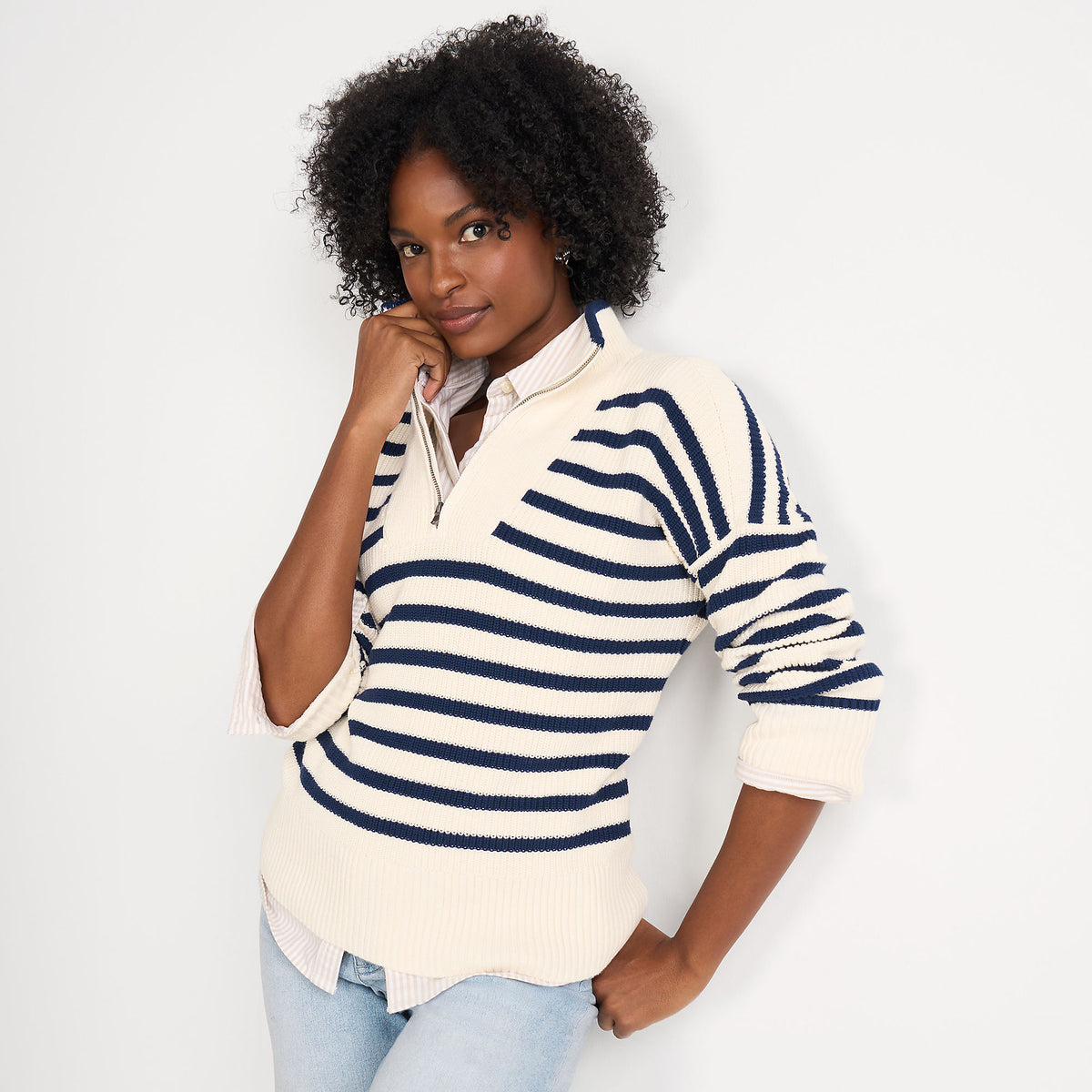 Women's Tall Drifter Cotton Quarter Zip Pullover Sweater