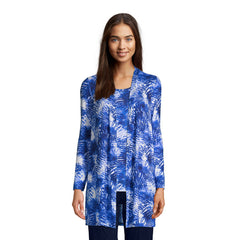 Women's Lightweight Jersey Knit Long Cardigan Print