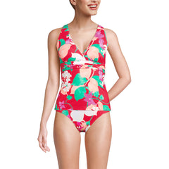 Women's DD-Cup V-Neck Plunge X Back Tankini Top