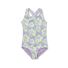 Girls Slim Chlorine Resistant One Piece Swimsuit