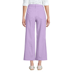 Women's High Rise Patch Pocket Wide Leg Chino Crop Pants