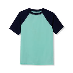 Boys Sunshade UPF 50 Chlorine Resistant Short Sleeve Crew Neck Rash Guard