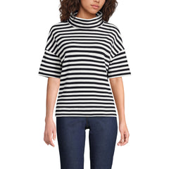Women's Elbow Sleeve Supima Cotton Relaxed Turtleneck