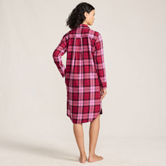 Women's Flannel Long Sleeve Sleepshirt Nightgown