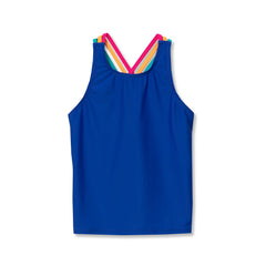 Girls Chlorine Resistant Strappy X-Back Tankini Top