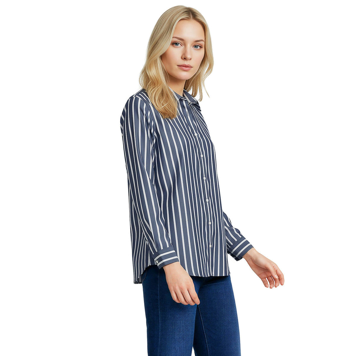Petite No Iron Button Front Shirt