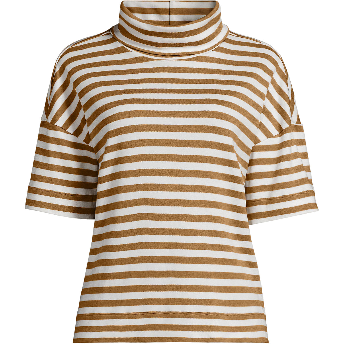 Women's Elbow Sleeve Supima Cotton Relaxed Turtleneck