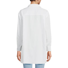 Women's Petite No Iron Poplin Extra Long Tunic