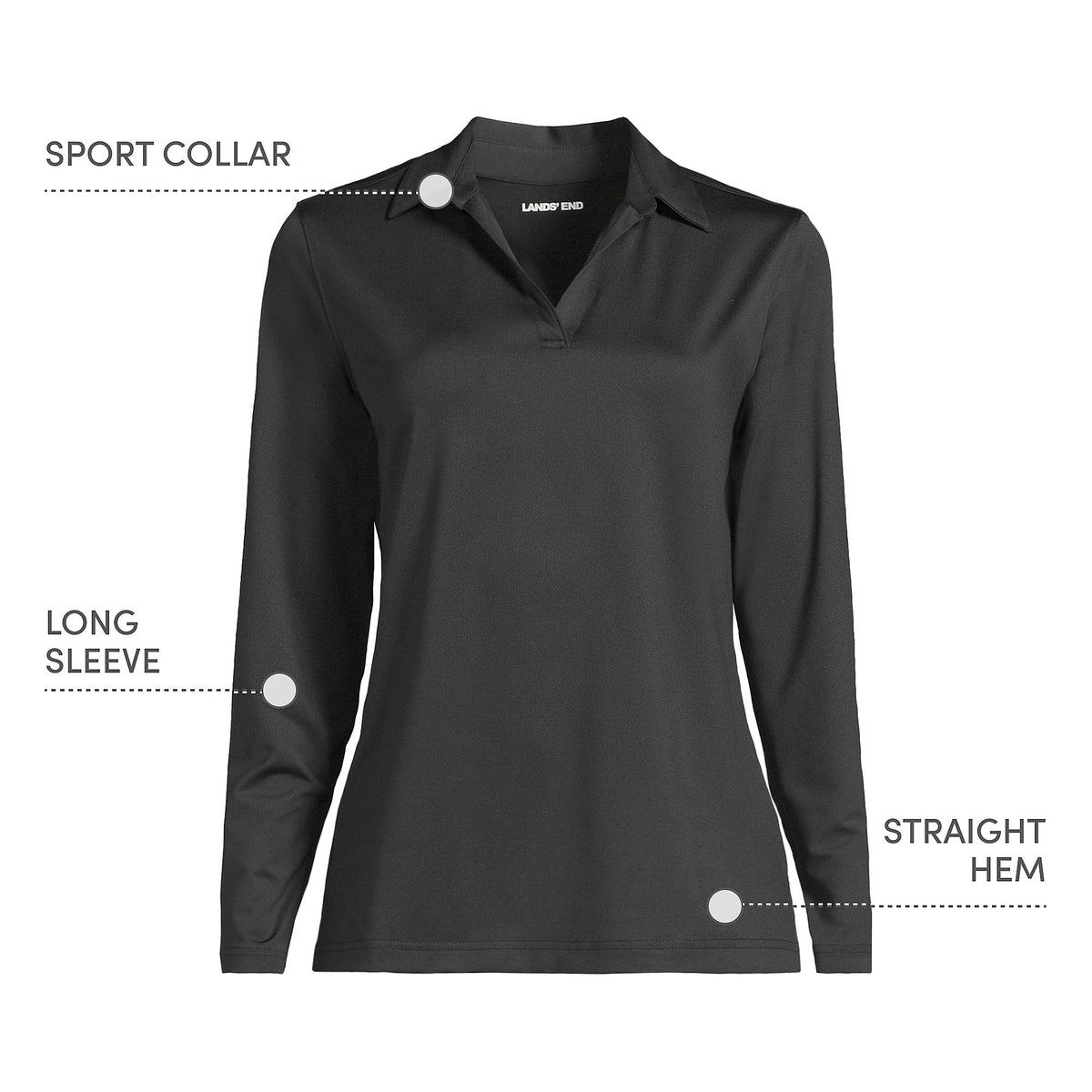 School Uniform Women's Rapid Dry Long Sleeve Sport Collar Polo