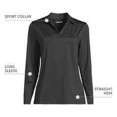 School Uniform Women's Rapid Dry Long Sleeve Sport Collar Polo