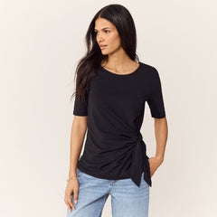 Women's Lightweight Jersey Tie Front Top
