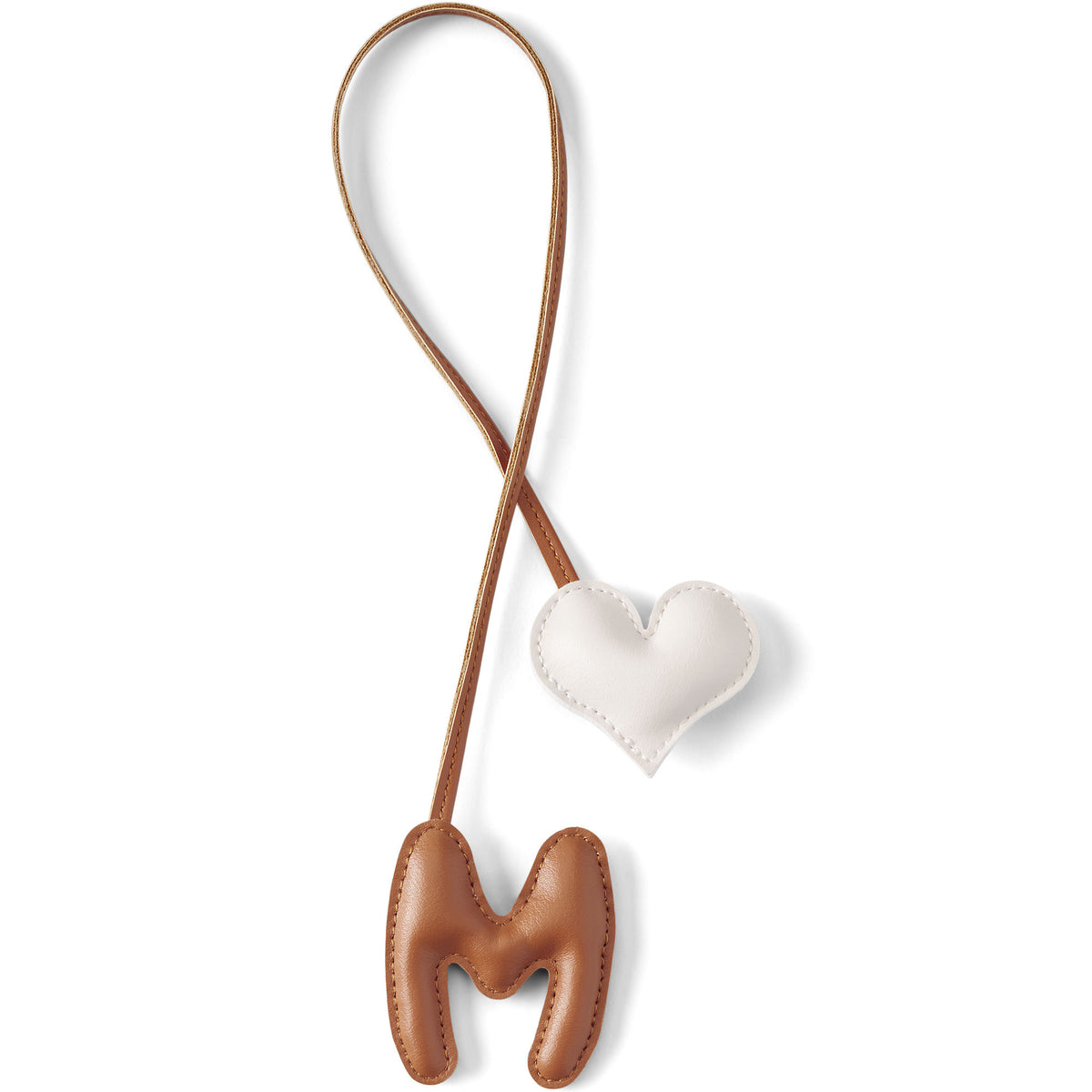 Letter M Faux Leather Bag Charm