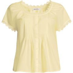 Women's Poplin Short Sleeve Pintuck Blouse