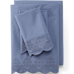 300 Thread Count Cotton Percale Eyelet Pillowcases
