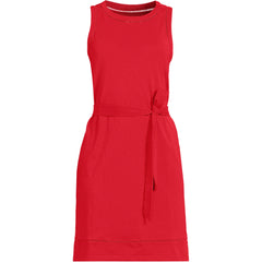 Women's Cotton Jersey Crew Neck Sleeveless Shift Dress