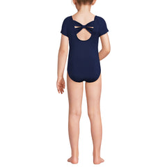 Girls Cap Sleeve Portrait One Piece Swimsuit