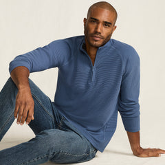 Men's Tall Long Sleeve Waffle Quarter Zip