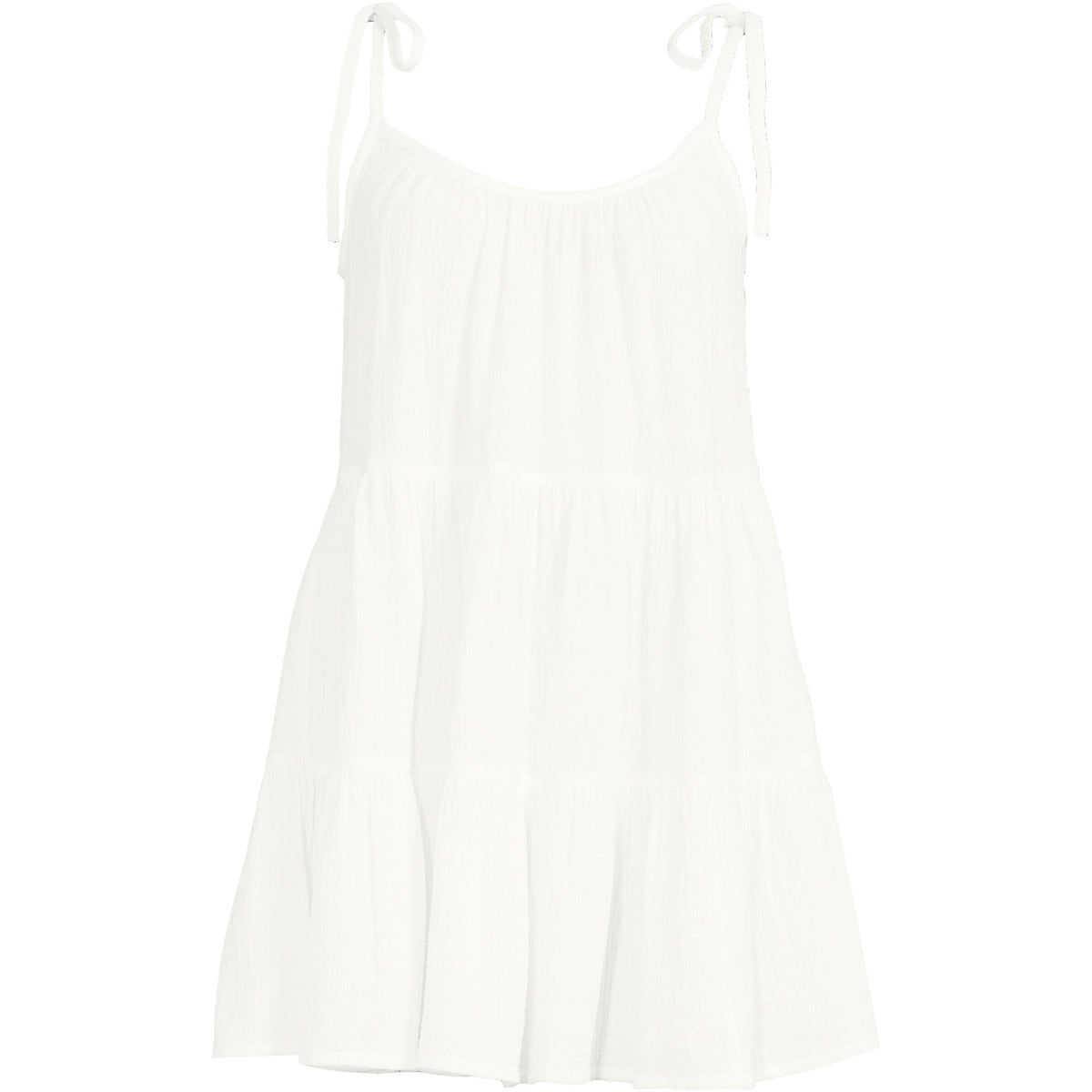 Women's Plus Size Oversized Cotton Gauze Tiered Mini Cover-up Dress